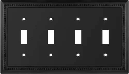 Miniatura 15 de Henne Bery Sunken Pearls - Placa de interruptor/placa de pared y cubierta de salida (decorador individual, 2 unidades, negro mate)