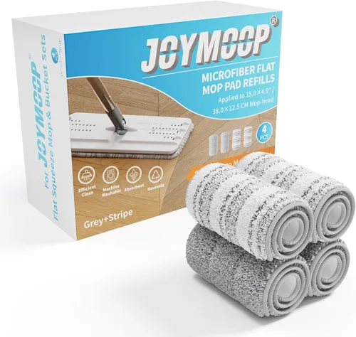 Miniatura 13 de JOYMOOP Almohadilla de repuesto de microfibra para sistema de trapeador plano de 15 pulgadas, gris, 1 paquete de recarga 1 pieza 15" - 1 gris