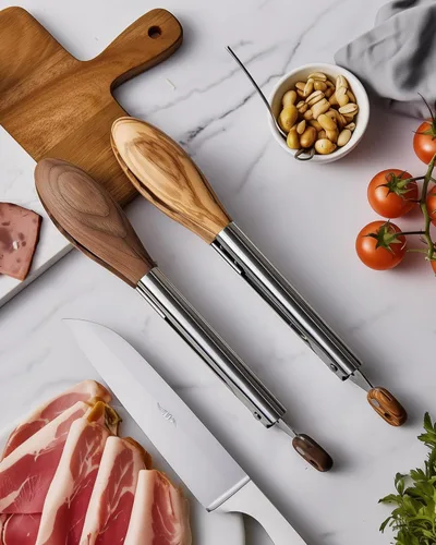 Miniatura 7 de Boxiki Kitchen Pinzas de madera para cocinar, pinzas antiadherentes para ensalada de cocina para servir alimentos, asar a la parrilla, cocinar