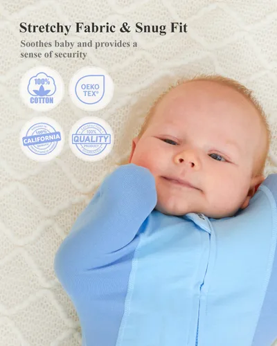 Miniatura 2 de Manta para recién nacidos, mantas para bebés de 0 a 3 meses, 5-13 libras, manta con brazos arriba para recién nacidos de 0 a 3 meses, con tela que