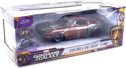 Miniatura 7 de Jada Toys Marvel Guardians of The Galaxy 1:24 1967 Shelby GT500 - Coche fundido a presión con figura de señor de las estrellas de 2.75 pulgadas