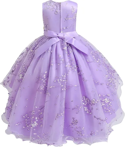 Miniatura 2 de USEMPER Vestido de princesa para niñas, para boda, fiesta de cumpleaños con tren, talla 3-14 años