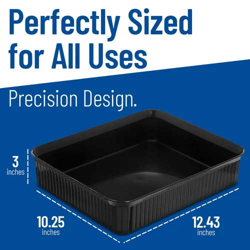 Miniatura 5 de Carlisle FoodService Products Black Deli Crock – 811203 Deli Tray for Refrigerator, Rectangular Food Storage for Cold Items, Commercial Buffet Use