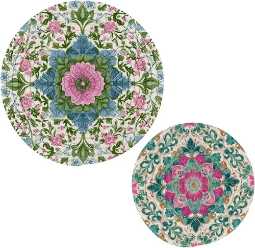 Miniatura 42 de Salvamanteles para platos calientes, ollas y sartenes, 2 soportes para ollas, resistentes al calor, de algodón, redondos, para encimera de cocina