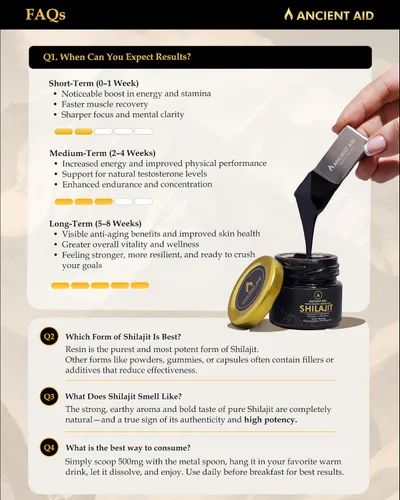 Miniatura 8 de El Shilajit más potente: resina Shilajit orgánica 100% pura del Himalaya 90% + ácido fúlvico 87+ minerales traza Máxima resistencia para hombres
