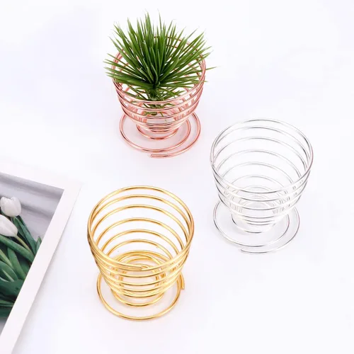 Miniatura 4 de Paquete de 6 soportes para plantas de aire, estantes de alambre de metal para plantas, contenedor Tillandsia para plantas de aire, decoración