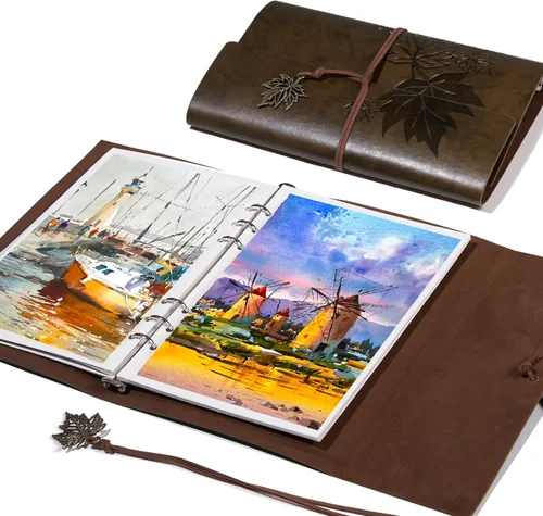 Miniatura 11 de Libro de bocetos de acuarela Lightwish, 100% algodón, diario de acuarela sin ácidos, papel de acuarela a presión caliente de 300 g/m²/140 libras