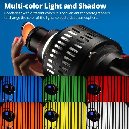 Miniatura 6 de AMBITFUL AL-18 Pro - Foco óptico Snoot para fotografía, kit de fotografía profesional Bowens Mount Snoot, compatible con LE200, LE300 SL60W, SL60II
