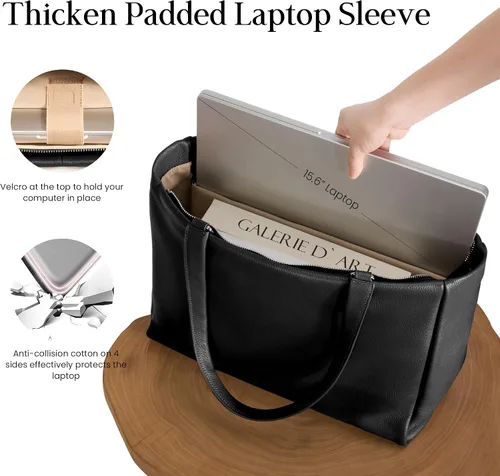 Miniatura 4 de befen Bolso Tote de Trabajo para Laptop de Cuero Genuino para Mujeres Damas Totes Bolsos de Hombro Carteras Bandolera Bolso de Mano