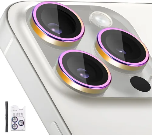 Miniatura 14 de Protector de lente de cámara para iPhone 16 Pro/iPhone 16 Pro Max, protector de lente de anillo de cámara de vidrio templado individual con bandeja
