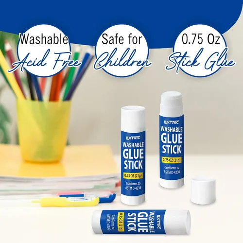 Miniatura 2 de Barras de pegamento para aulas a granel, barras de pegamento blancas para niños, 60 unidades, 0.75 onzas, lavables para todo propósito, para niños