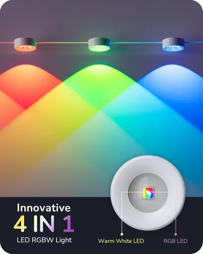 Miniatura 3 de EDISHINE Luces permanentes inteligentes para exteriores de 120 pies, 80 luces LED RGB+IC, aplicación/voz/control remoto, 50 modos de escena