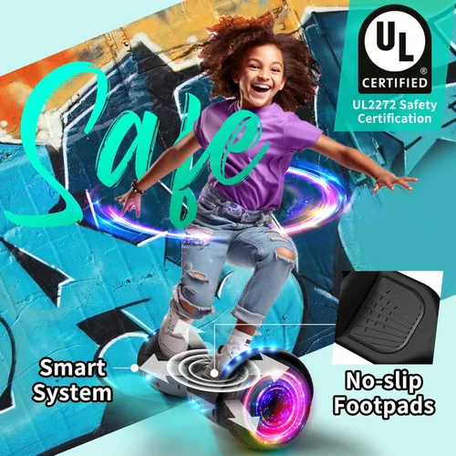 Miniatura 3 de SISIGAD Scooter, 6.5" Flash Wheels & Corlorful LED Lights, All for Girls Boys Kids Ages 6+ J-Gris Negro