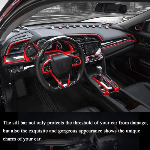 Miniatura 5 de XITER Panel de engranajes de fibra de carbono y plástico ABS, decoración de caja de cambios, accesorios para Honda 10th Civic 2016 2017 2018 2019