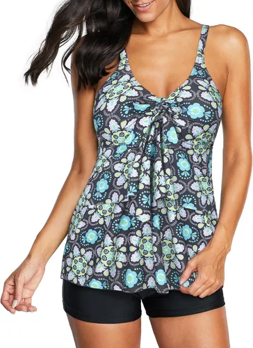 Miniatura 3 de American Trends Trajes de baño de dos piezas para mujer, tankini de talla grande, con control de abdomen