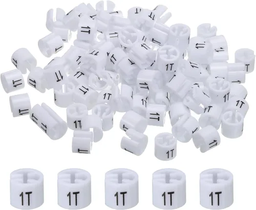 MECCANIXITY Marcador para colgar ropa (1T, blanco) Marcadores de colores para ropa de ropa, codificación de colores, paquete de 100