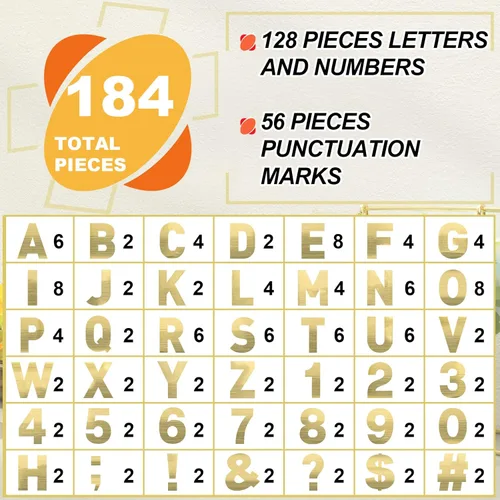 Miniatura 2 de Seajan 184 piezas de calcomanías adhesivas reflectantes de números y letras, paquete de 15 cm de letras gigantes, fondo de vinilo autoadhesivo