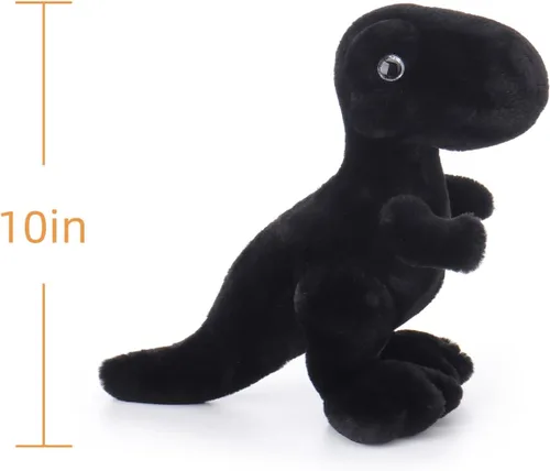 Miniatura 4 de Apricot Lamb Animales de peluche de dinosaurio negro para niños, juguetes de peluche suaves y lindos para bebés niñas y niños, 10 pulgadas