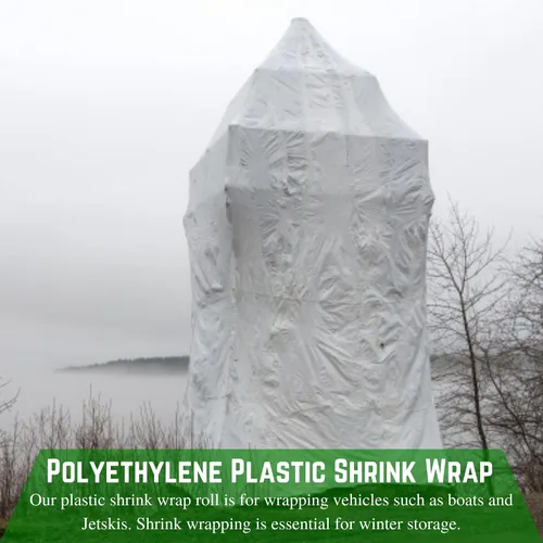 Miniatura 3 de Farm Plastic Supply Envoltura retráctil de plástico reforzado con cuerda - 10 mil (16' x 75') - Película retráctil para barco, uso con pistola
