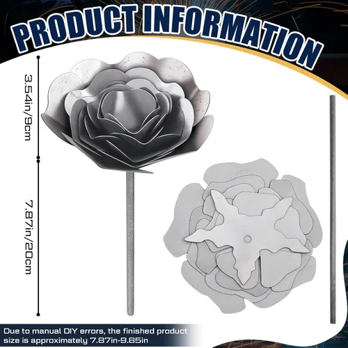 Miniatura 2 de Zonon Kit de práctica de soldadura de flores 3D para principiantes, proyecto de soldadura de acero inoxidable 201, cupones de cosas de arte de metal