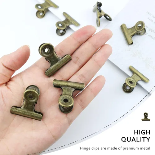 Miniatura 3 de 20 clips metálicos para carpeta de bulldog, abrazaderas de papel con bisagras de 1.2 pulgadas para bolsas de alimentos, fotos, manualidades de arte