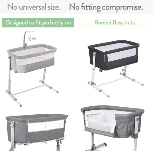 Miniatura 2 de Sábanas de moisés y cuna para colchón de 32 x 19 pulgadas, compatible con moisés Ronbei, Pamobabe, Nordmiex, 100% algodón jersey, amarillo mostaza +