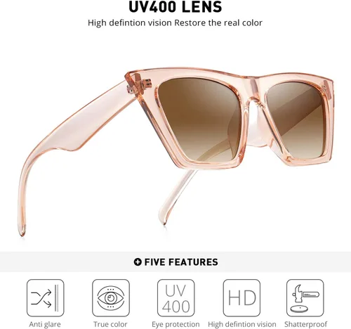 Miniatura 5 de Gafas de sol cuadradas vintage para mujer, diseño de ojo de gato pequeño