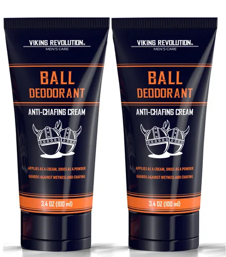 Miniatura 8 de Viking Revolution Desodorante de bolas para hombres con aloe vera y verdolaga - Sin talco, secado rápido, crema de ingle antirozaduras para hombres