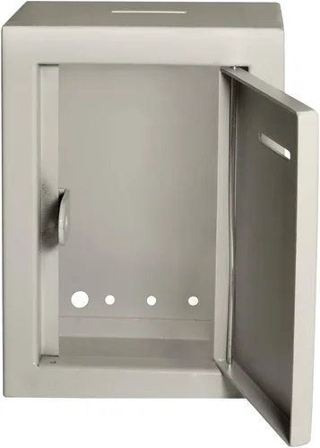 Miniatura 3 de Caja de metal para colección benéfica segura con ranura y montaje en pared, caja de caída de 8.5 x 6.5 x 4 pulgadas para el hogar y la oficina Blanco