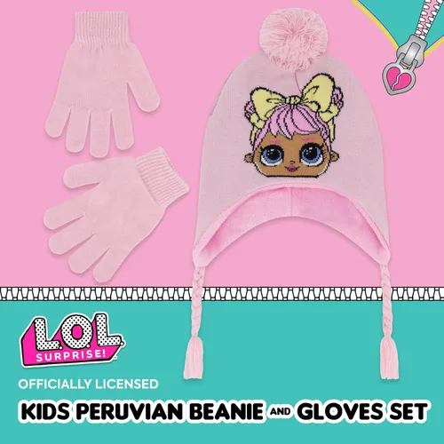 Miniatura 2 de L.O.L. Surprise - Conjunto de gorro y guantes, gorro de invierno de punto para niños