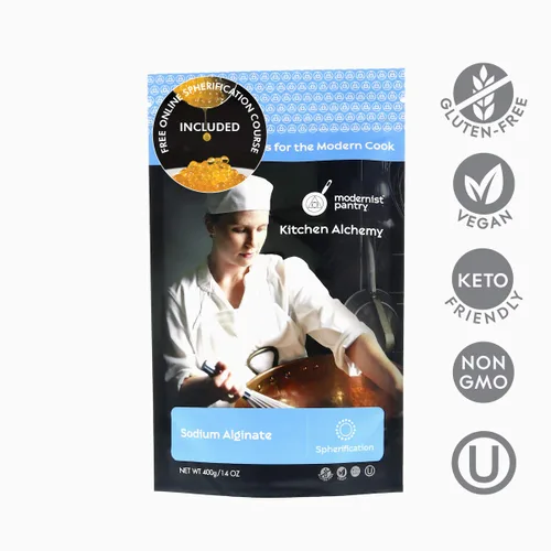 Miniatura 2 de Alginato de sodio puro (gastronomía molecular) Sin OMG vegano OU Kosher Certificado - 400 g/14 oz