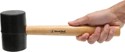 Miniatura 4 de GreatNeck RM32 - Martillo de goma de 32 onzas para construcción, carpintería, automoción, mazo de doble cara resistente, con mango de madera dura