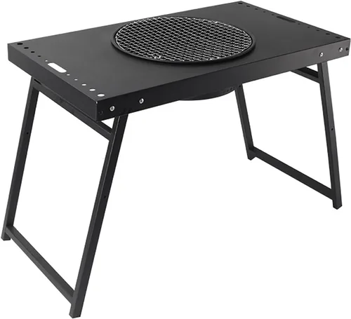 Miniatura 9 de Parrilla de carbón portátil, parrilla plegable de acero al carbono negra 25.5 in Patio Barbecue BBQ Grill,for Outdoor Cooking, Patio, Party