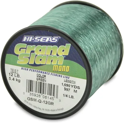 Miniatura 43 de HI-SEAS Línea de pesca de monofilamento Grand Slam - Fuerte y resistente a la abrasión en transparente, rosa, verde, azul humo, amarillo Azul ahumado