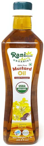 Miniatura 12 de Aceite de Mostaza Rani (Kachi Ghani) 169 Onzas (5 Litros) SIN GMO Sin Gluten Vegano 100% Natural Kosher