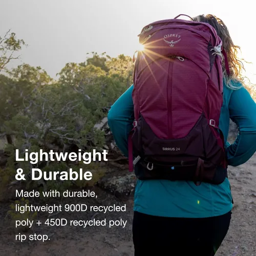 Miniatura 3 de Osprey Sirrus 24L Mochila de senderismo para mujer, Púrpura Elderberry/Chiru Tan