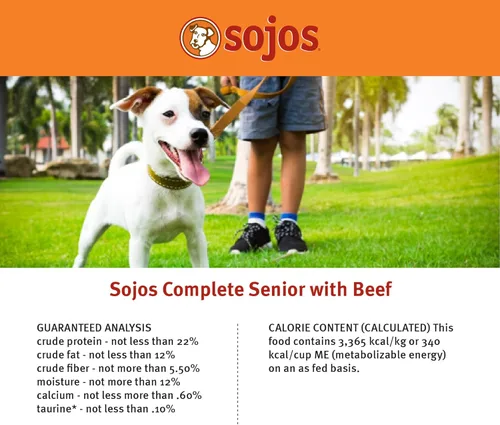 Miniatura 7 de Sojos Alimento seco crudo liofilizado completo para perros adultos, sin granos, natural, receta de carne de res, bolsa de 1.75 libras