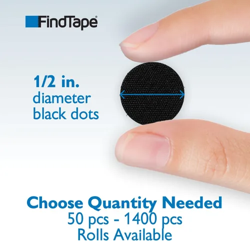 Miniatura 3 de FindTape 1440 puntos autoadhesivos laterales de gancho, puntos traseros adhesivos de 1/2 pulgada, solo lado de gancho, parte trasera autoadhesiva