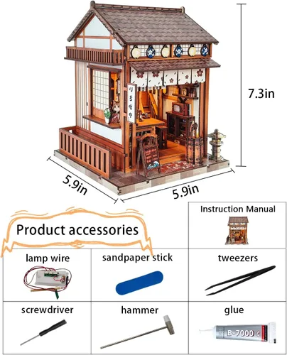 Miniatura 2 de Izakaya - Kits de rincón de libros de bricolaje japonés, rompecabezas de madera 3D para adultos, adolescentes, novia, compañeros de clase y familia