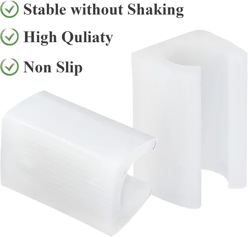 Miniatura 4 de 24 protectores de patas de silla, abrazadera rectangular de plástico para muebles en forma de U, clips de patas de silla de 0.472 in, protector