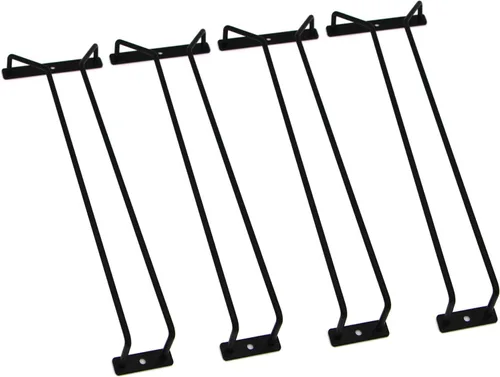 Estante para Copas de Vino Negro de 14 Pulgadas, Portacopas de Vino Bajo Gabinete de Acero Inoxidable - Soporte Colgante para Copas para Gabinete