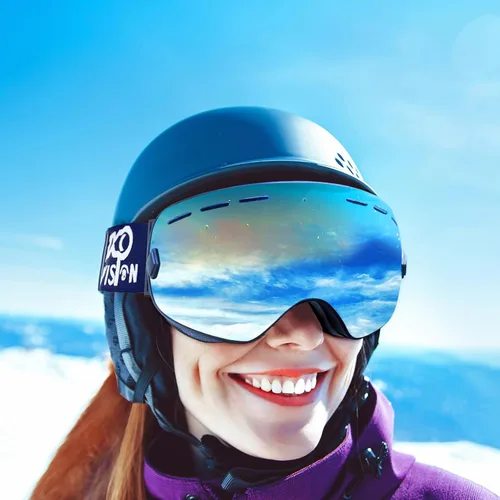 Miniatura 7 de EXP VISION Gafas de esquí de snowboard para hombres, mujeres y jóvenes, antiempañamiento OTG, gafas de nieve de invierno, lentes desmontables