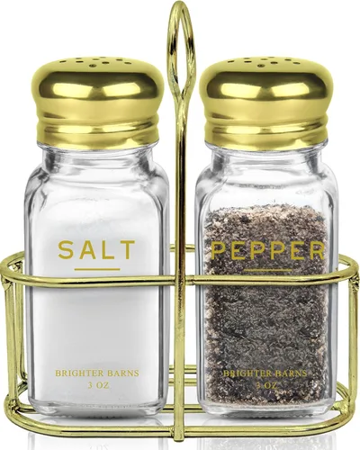 Miniatura 13 de Brighter Barns - Juego de saleros y pimenteros de cristal con soporte, decoración moderna de cocina, accesorio de encimera de mesa de comedor