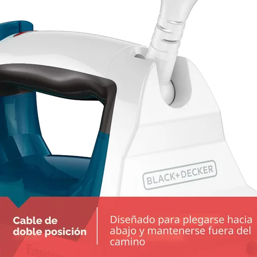 Miniatura 4 de BLACK+DECKER Easy Steam - Plancha compacta IR06V, cable de doble posición, suela antiadherente TrueGlide, vapor vertical, SmartSteam