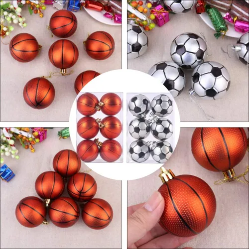 Miniatura 3 de 12 piezas de suministros de fiesta de fútbol pelota de fútbol rugby adornos colgantes decoraciones de bolas temáticas de deportes decoraciones
