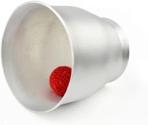 Miniatura 4 de MOMOMAGE Taza de aluminio de lujo para picar, boca ancha (plata, con magnético) Trucos de magia de cerca que aparecen la taza y la bola