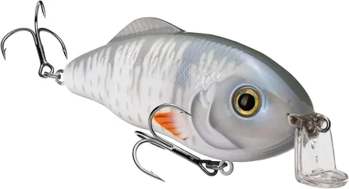 Miniatura 24 de Strike King Hybrid Hunter Shallow Jr. Señuelo de pesca, crankbait de buceo poco profundo, pico de 90 grados, ojos 3D, sonajero fuerte, se sumerge