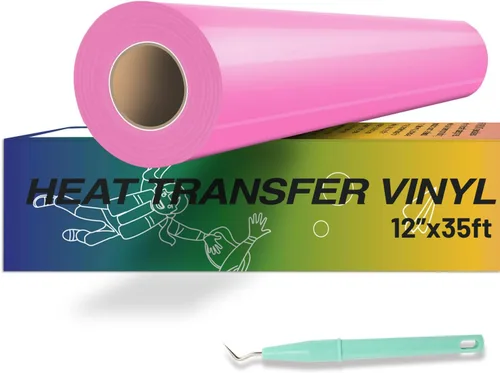 Miniatura 8 de HTVRONT - Rollo de vinilo de transferencia de calor 12 x 35 pies, vinilo amarillo HTV para camisas, vinilo para Cricut y Cameo, fácil de cortar