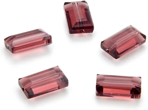 25 piezas Adabele cuentas austriacas de cristal facetado de 14 mm, rectangulares sueltas, amatista, compatibles con cristales Swarovski Preciosa