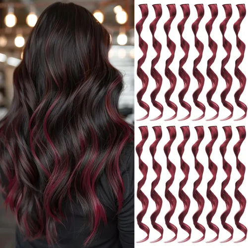 Miniatura 21 de 16 extensiones de cabello sintético rizado y ondulado con clip, para niñas y mujeres, coloridos resaltados para fiestas, cosplay, festival, regalo